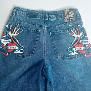 New Ed Hardy Jeans Women's Size 30 Loose Fit‎ Wide Leg Born Free NWT
Retro